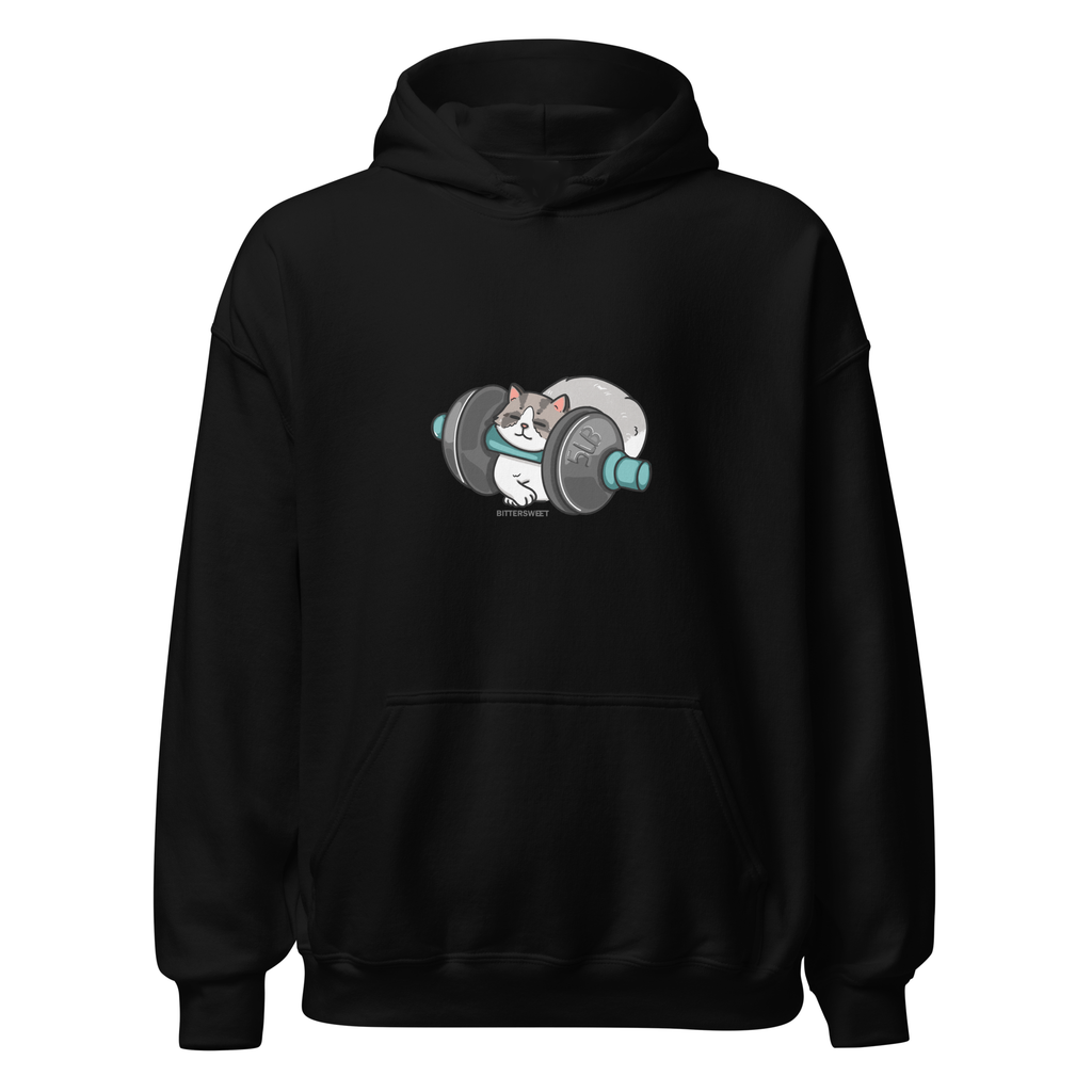 Cat Graphic Gym Hoodie | Unisex Heavyweight Workout Clothes