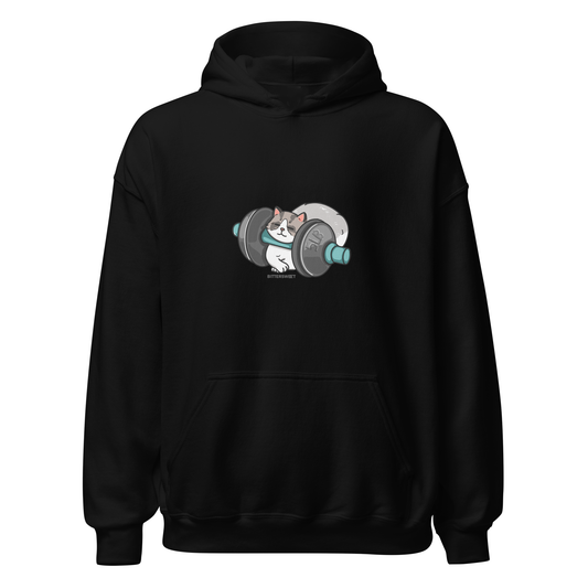 Cat Graphic Gym Hoodie | Unisex Heavyweight Workout Clothes