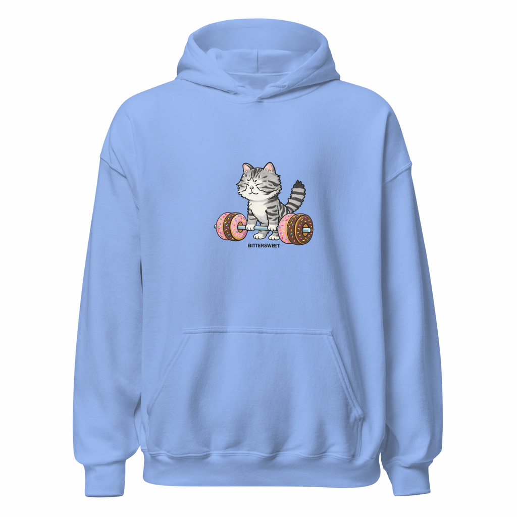 Unisex Cat Deadlift Hoodie – Lightweight Unisex graphic printed Hoodie