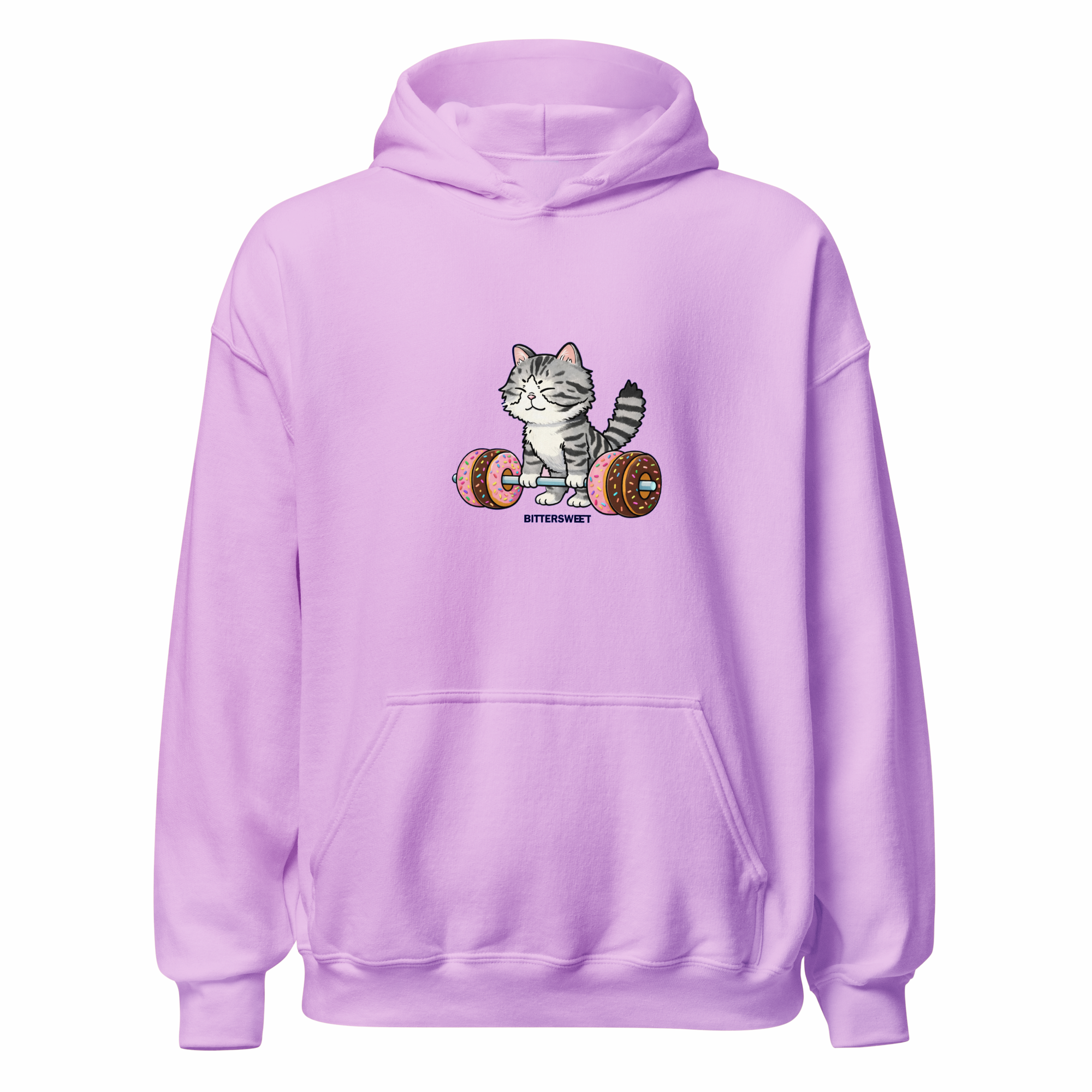 Unisex Cat Deadlift Hoodie – Lightweight Unisex graphic printed Hoodie