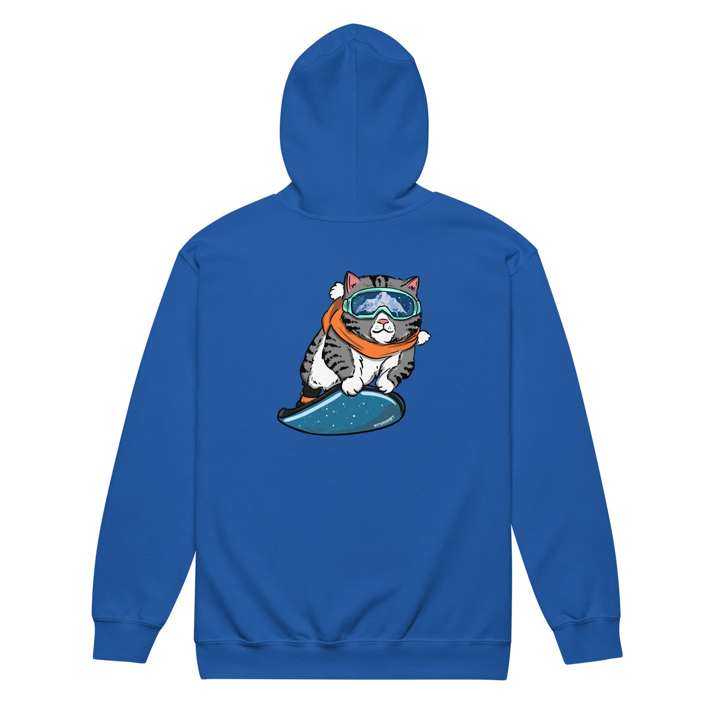 Funny Cat snow ski zip hoodie, light jacket with hood