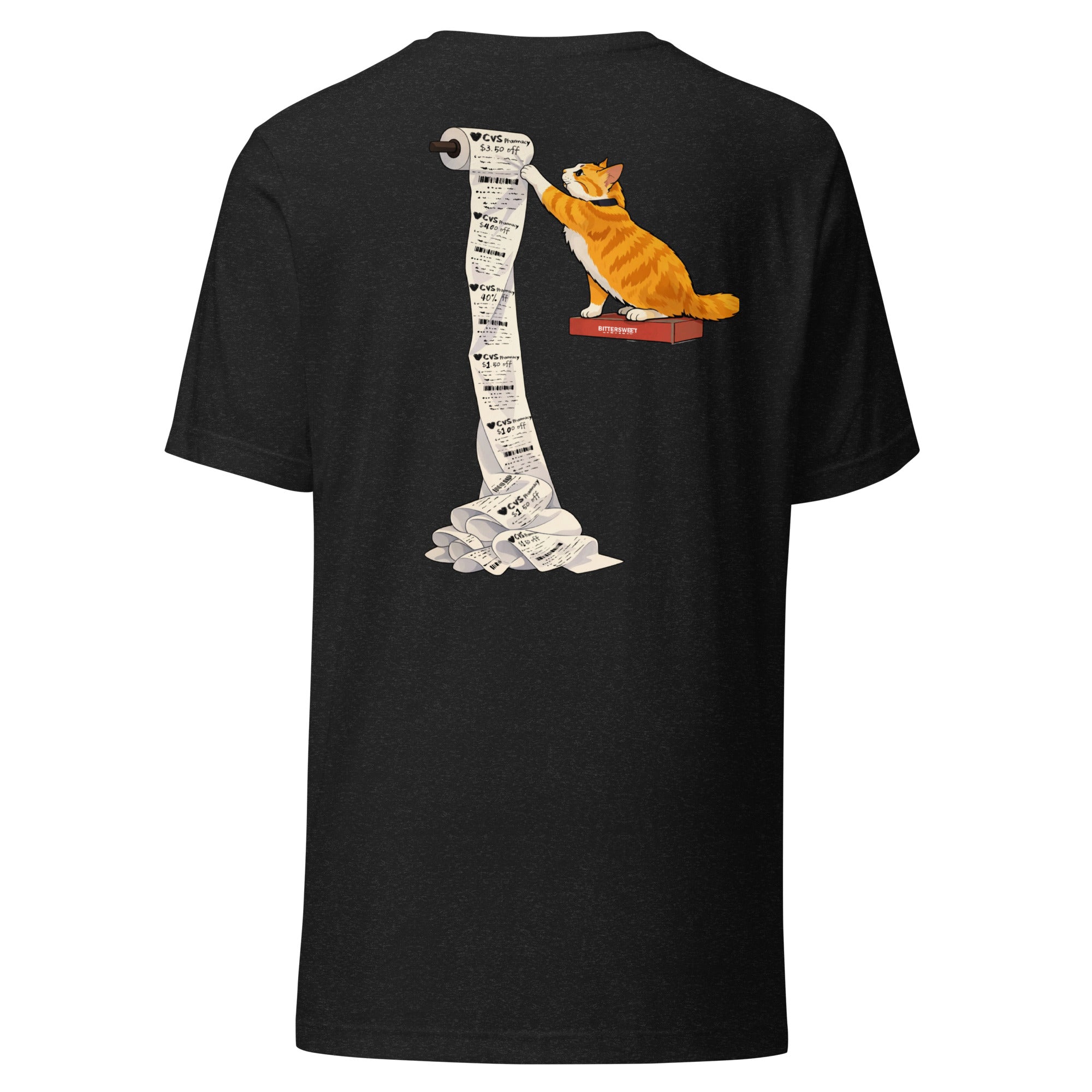 Unisex Funny Cat Graphic Tee – Orange Cat Limited edition CVS receipt paper roll funny tees