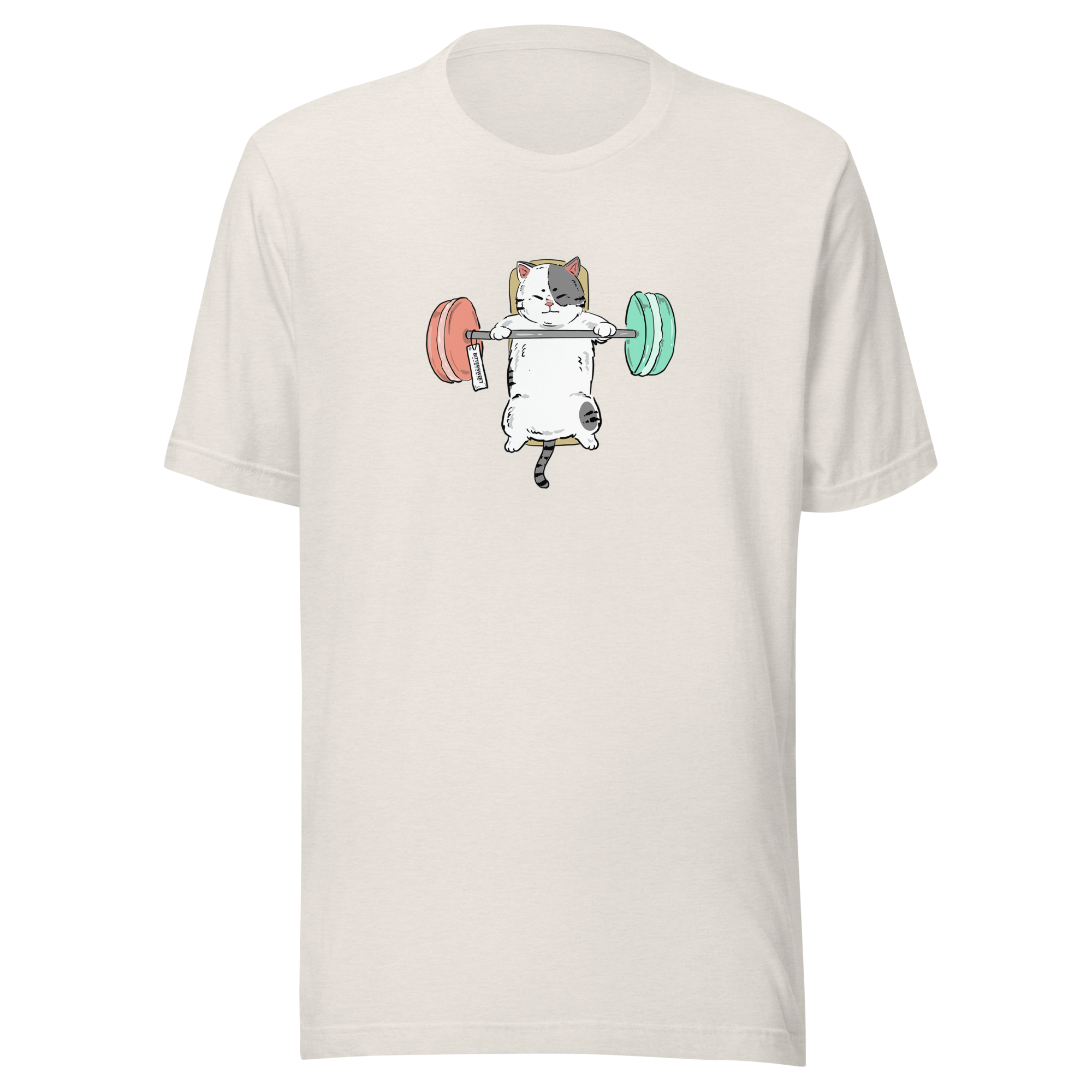 Funny cat Heavyweight Cotton Tee, Cat Bicep Gym graphic tees