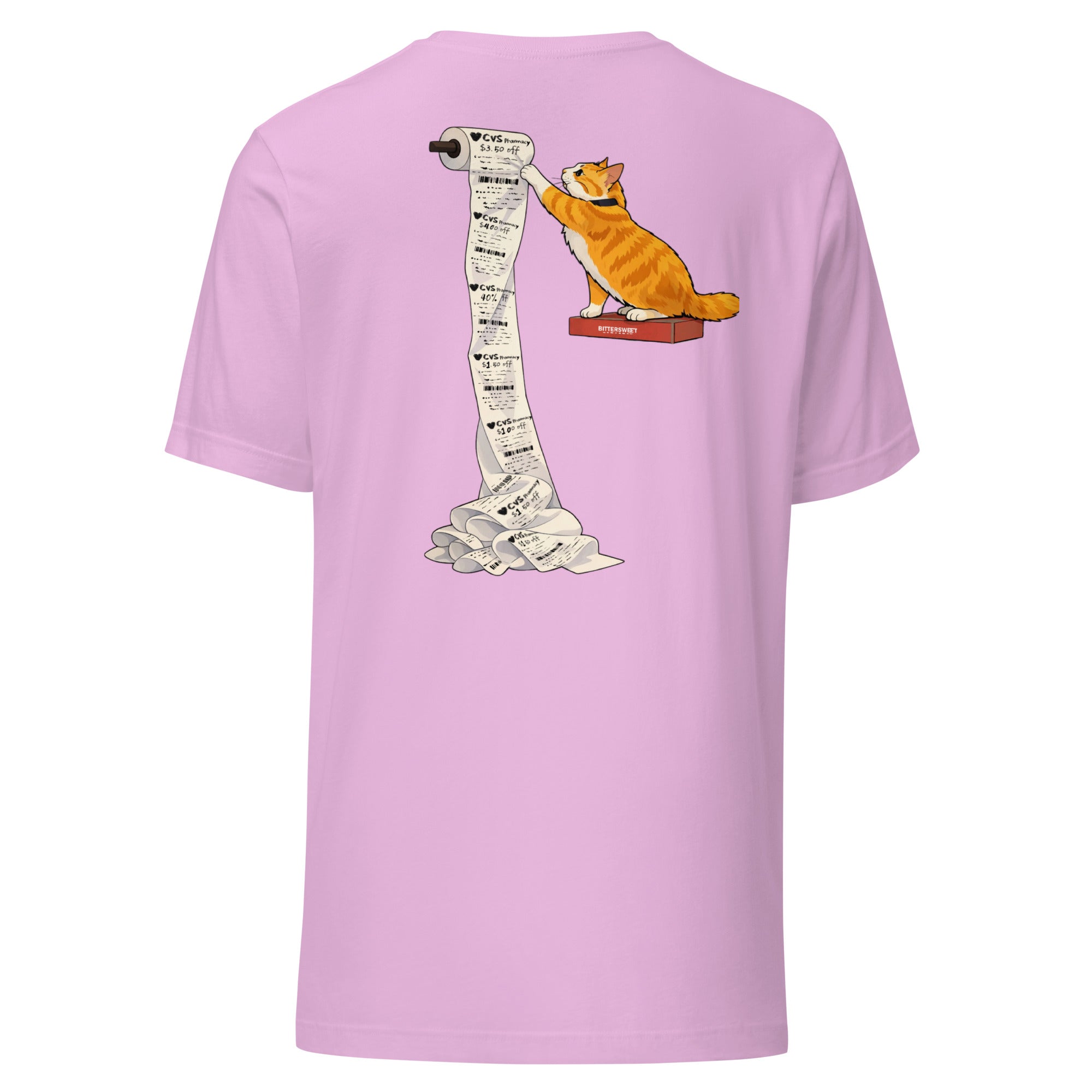 Unisex Funny Cat Graphic Tee – Orange Cat Limited edition CVS receipt paper roll funny tees