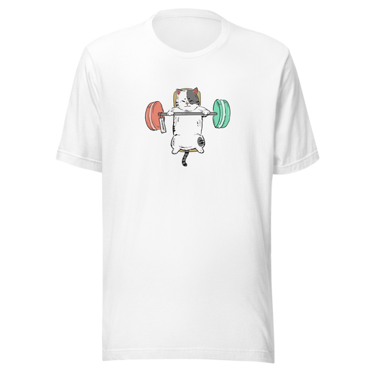 Funny cat Heavyweight Cotton Tee, Cat Bicep Gym graphic tees