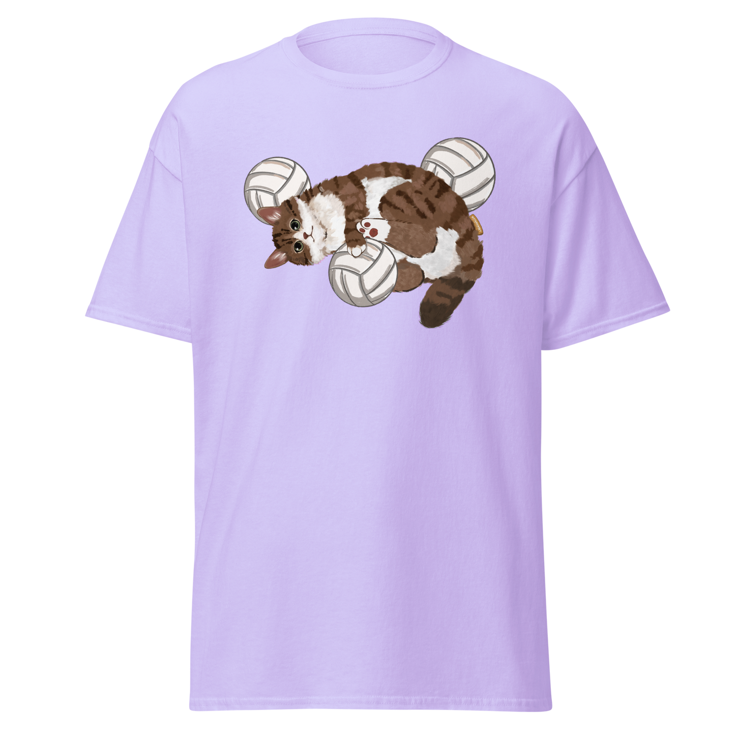 Trending Purple Volley Cat graphic tee – unisex vintage sport t-shirt by Bittersweet Illustration