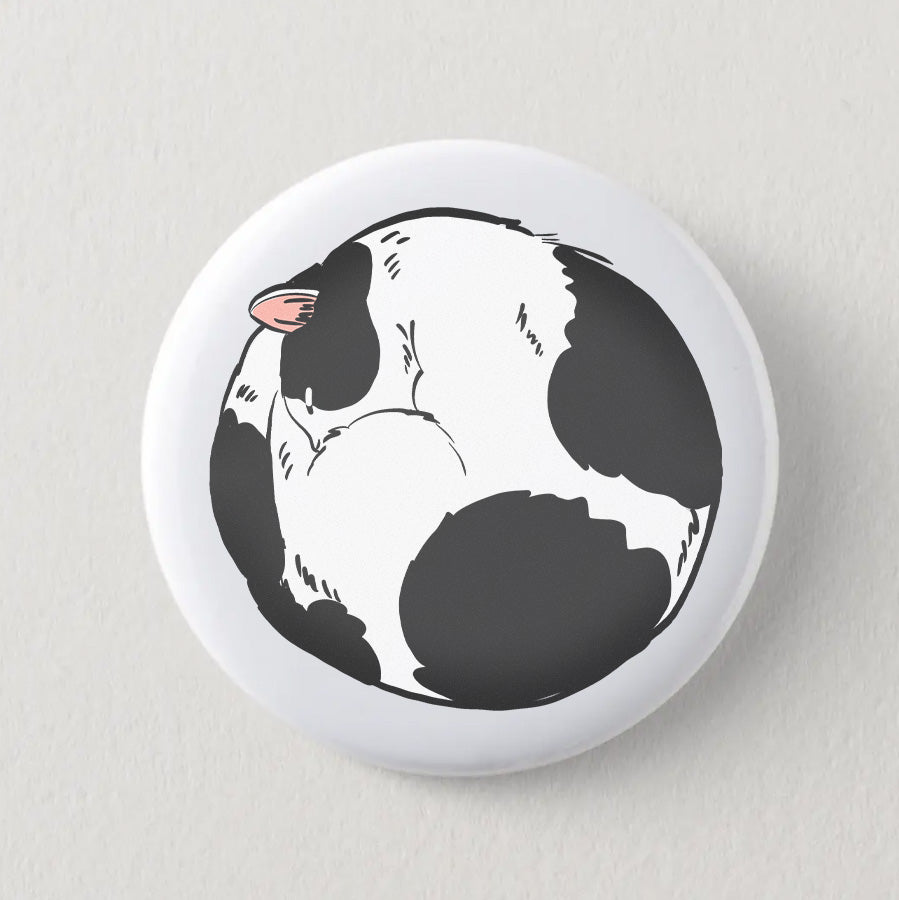 Cat button, Black & white shorthair  cat buttons
