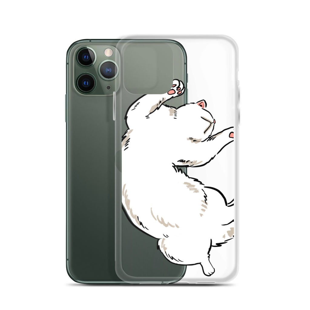 white cat phone case, iphone 7-14max available
