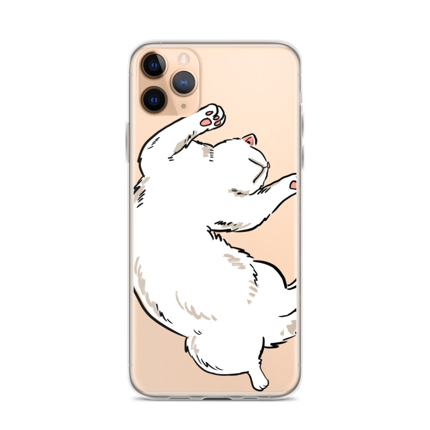 white cat phone case, iphone 7-14max available