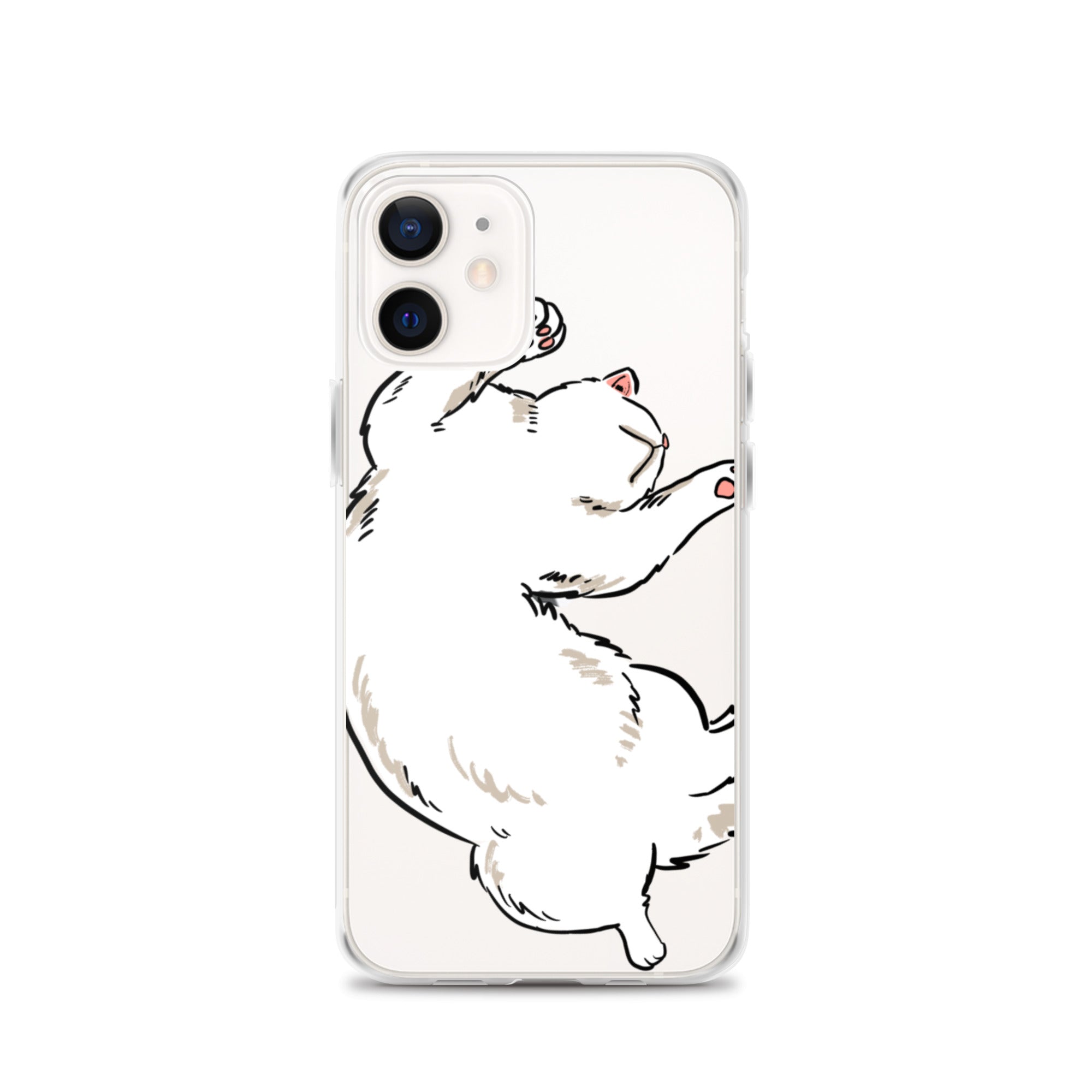 white cat phone case, iphone 7-14max available