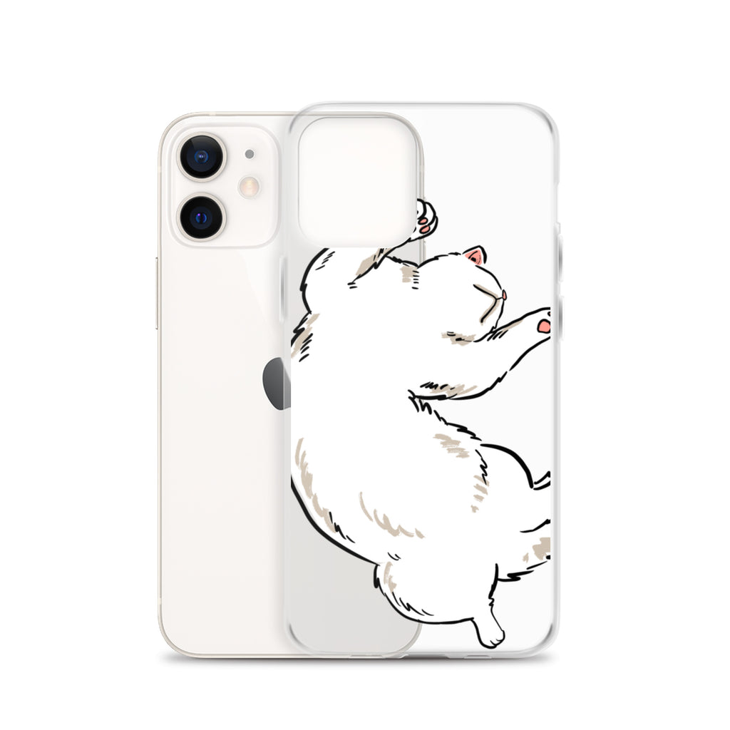white cat phone case, iphone 7-14max available