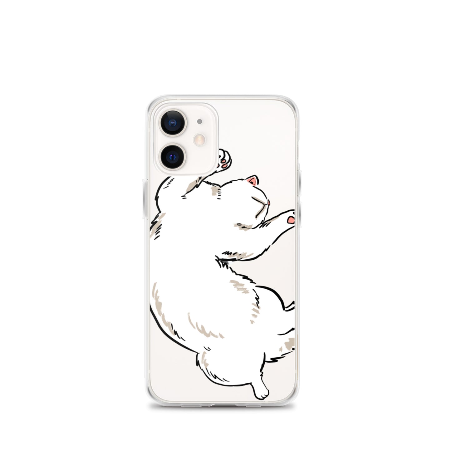 white cat phone case, iphone 7-14max available