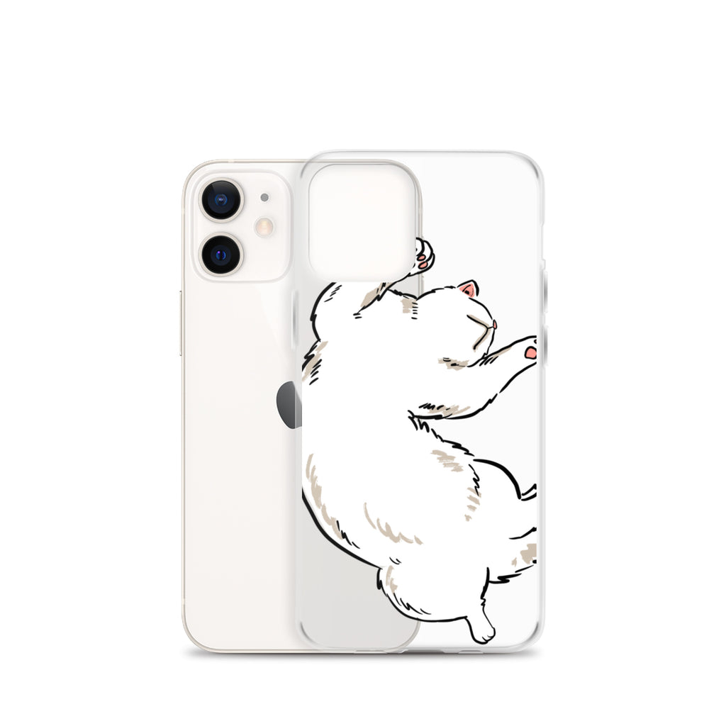 white cat phone case, iphone 7-14max available