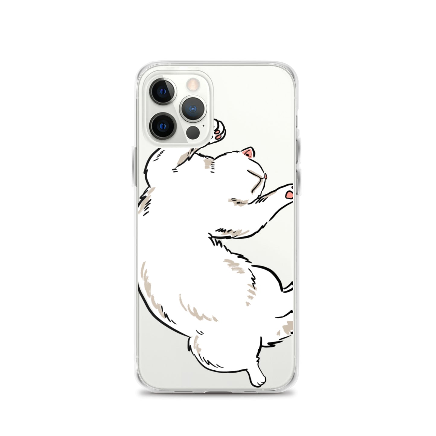 white cat phone case, iphone 7-14max available