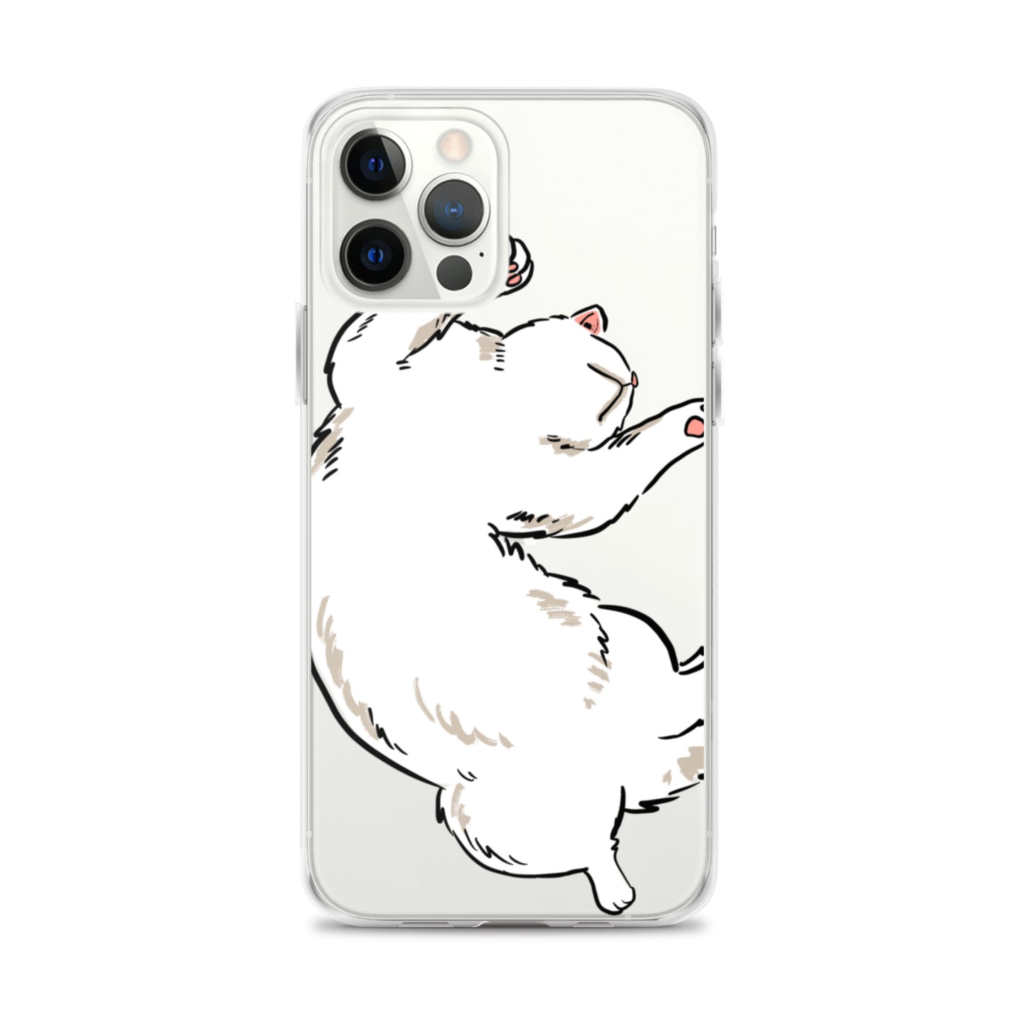 white cat phone case, iphone 7-14max available