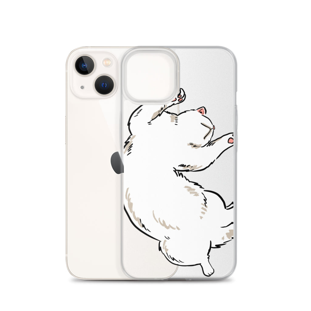 white cat phone case, iphone 7-14max available