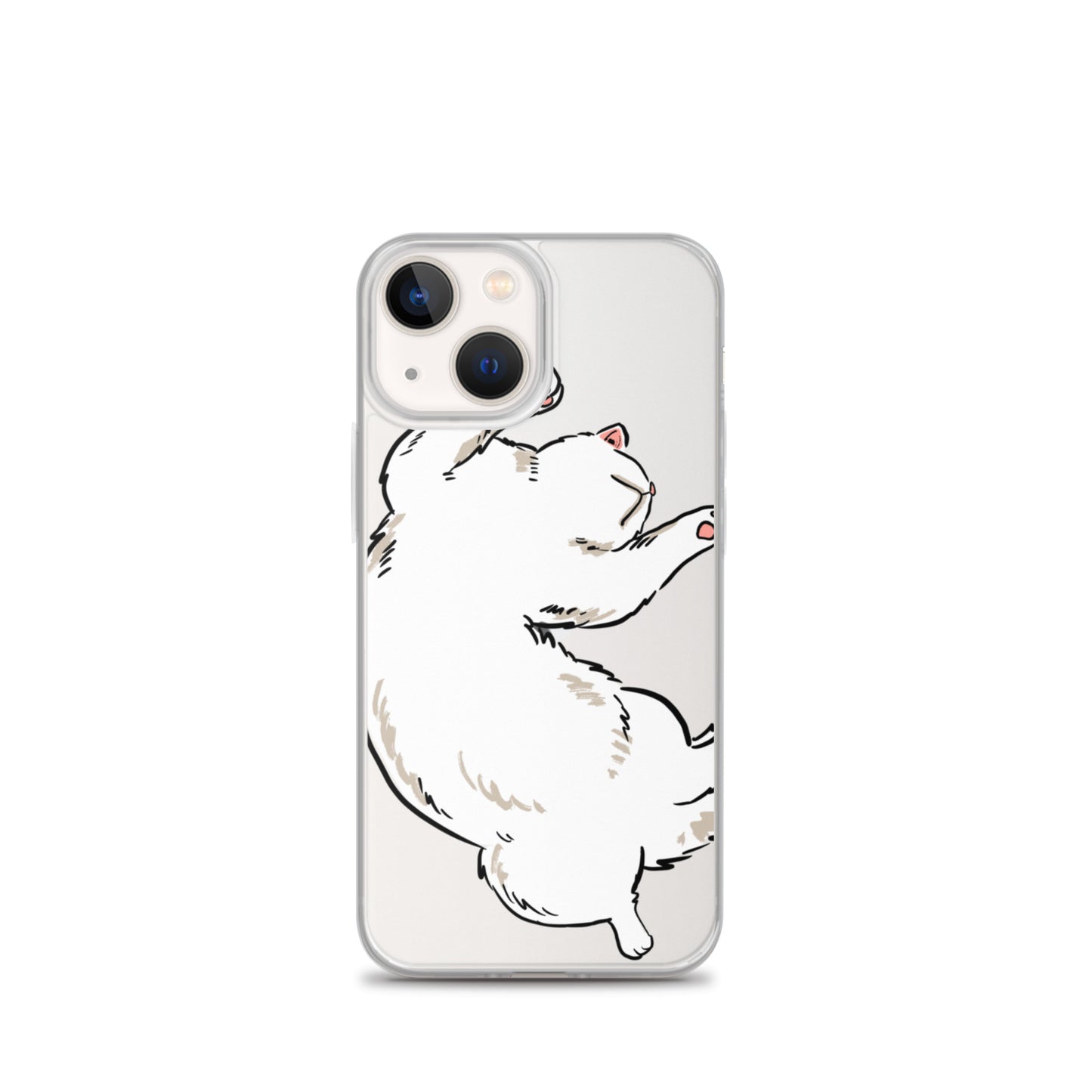 white cat phone case, iphone 7-14max available