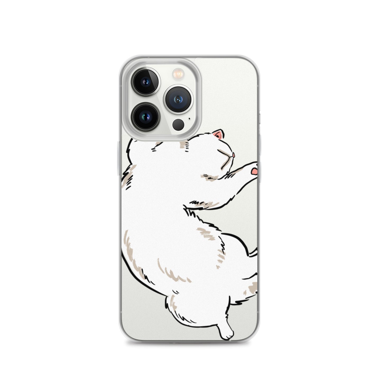 white cat phone case, iphone 7-14max available