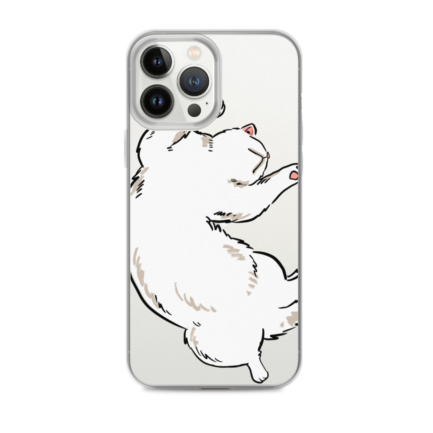 white cat phone case, iphone 7-14max available