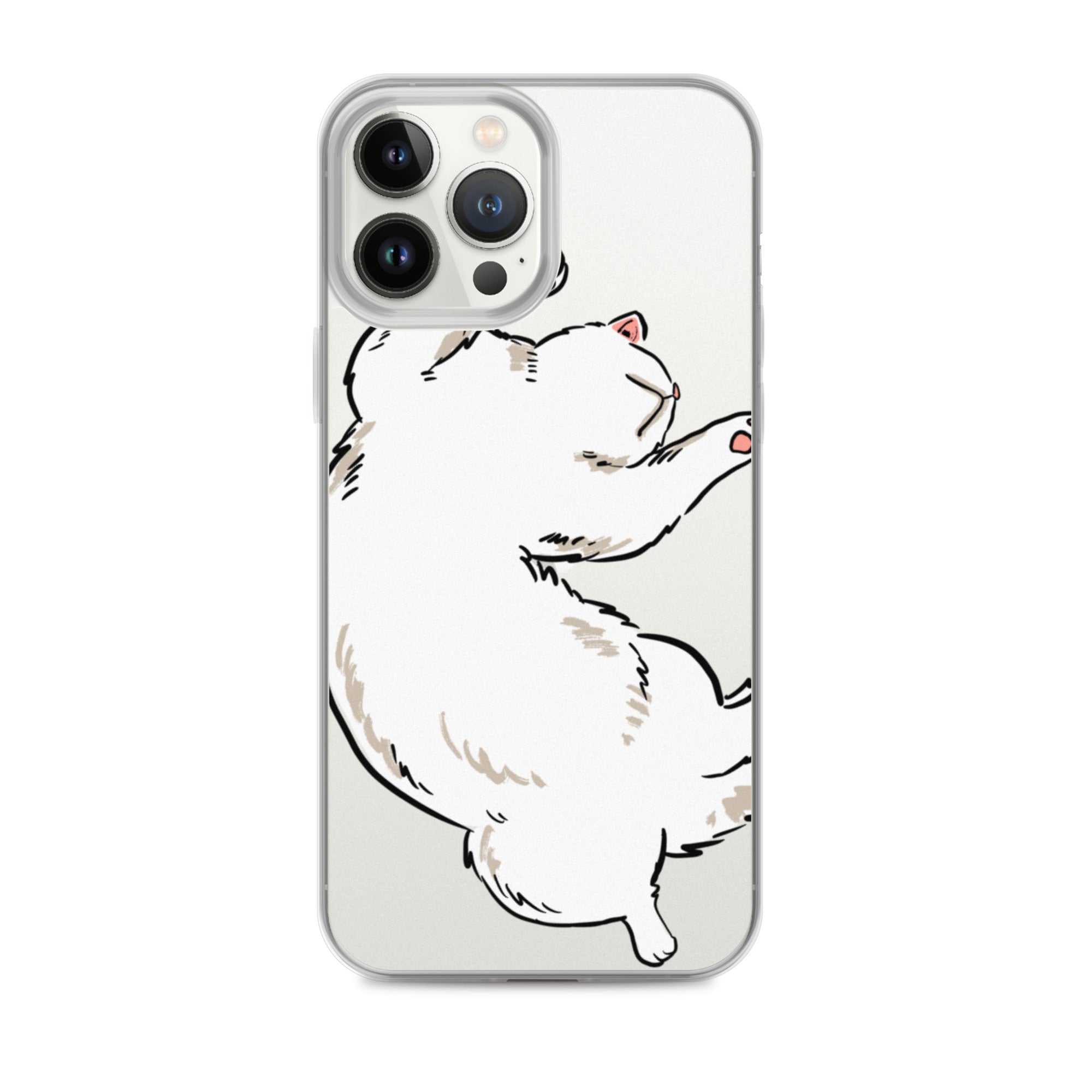 white cat phone case, iphone 7-14max available