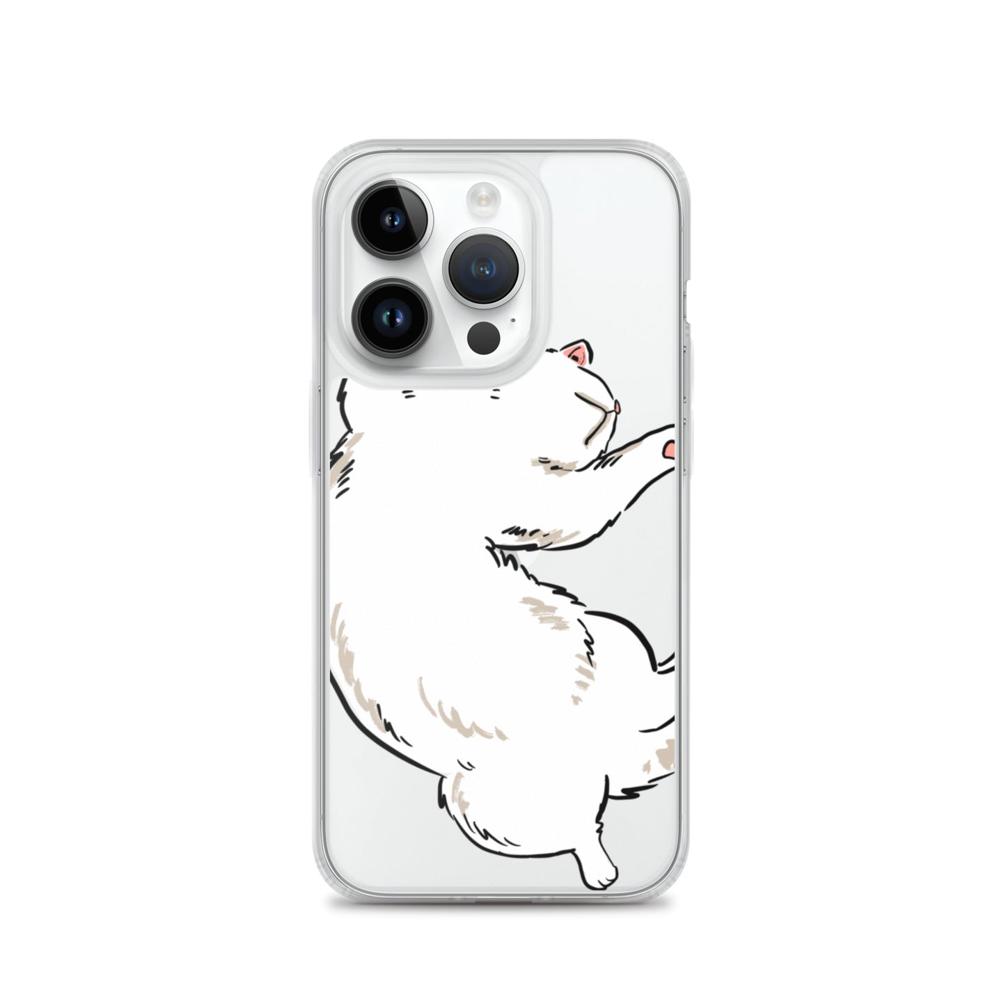 white cat phone case, iphone 7-14max available