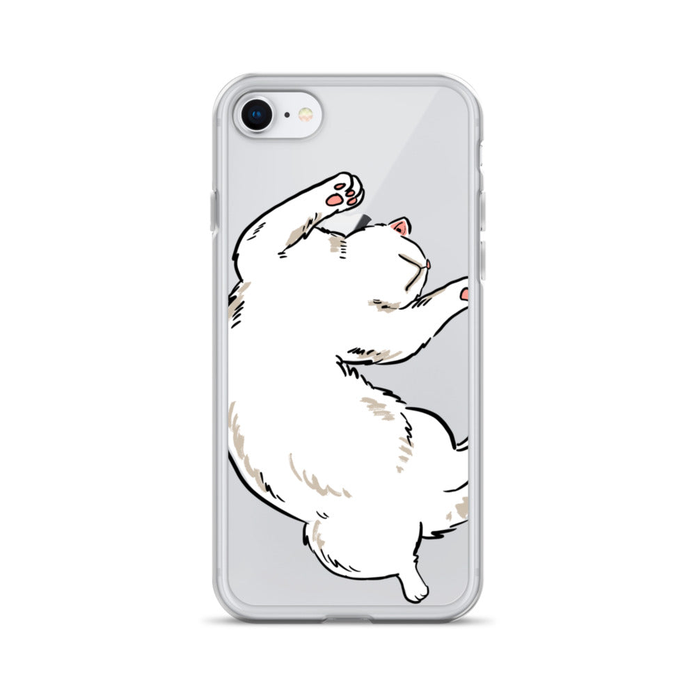 white cat phone case, iphone 7-14max available