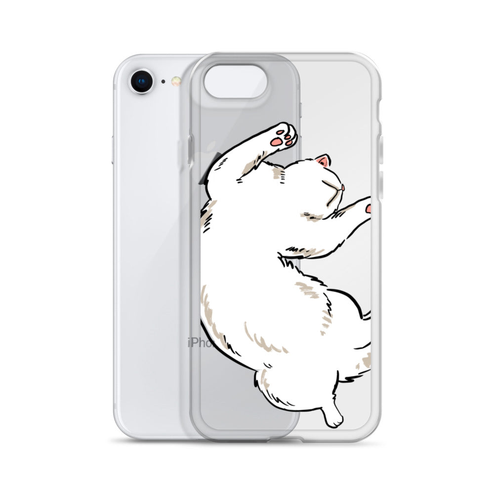 white cat phone case, iphone 7-14max available
