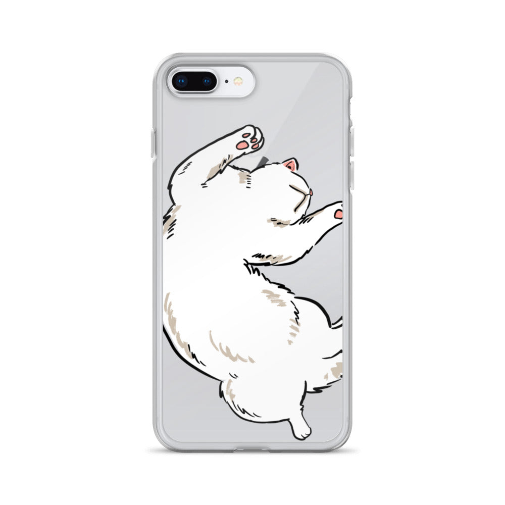 white cat phone case, iphone 7-14max available