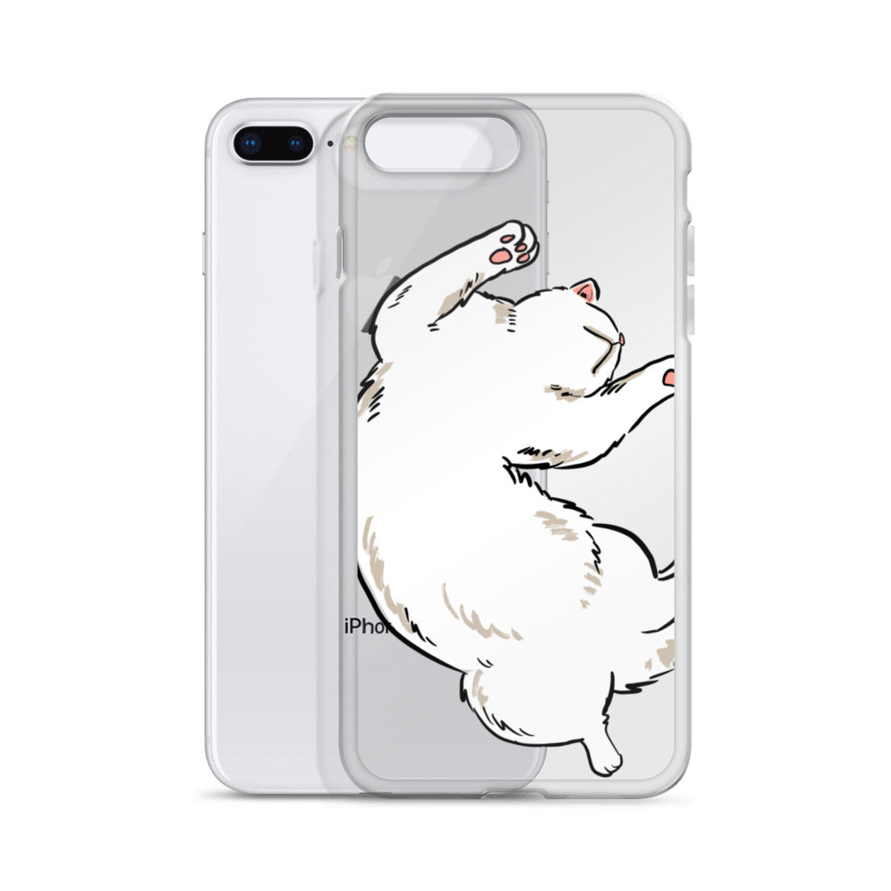 white cat phone case, iphone 7-14max available