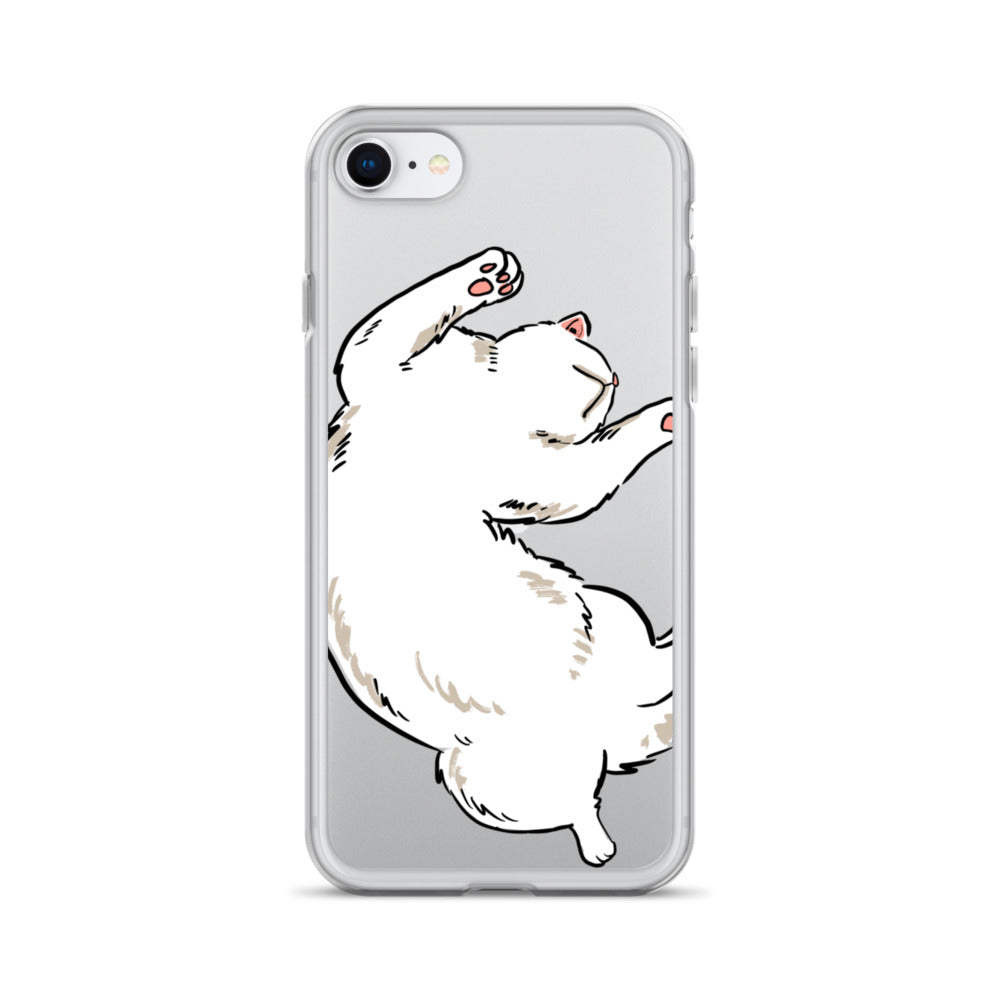 white cat phone case, iphone 7-14max available