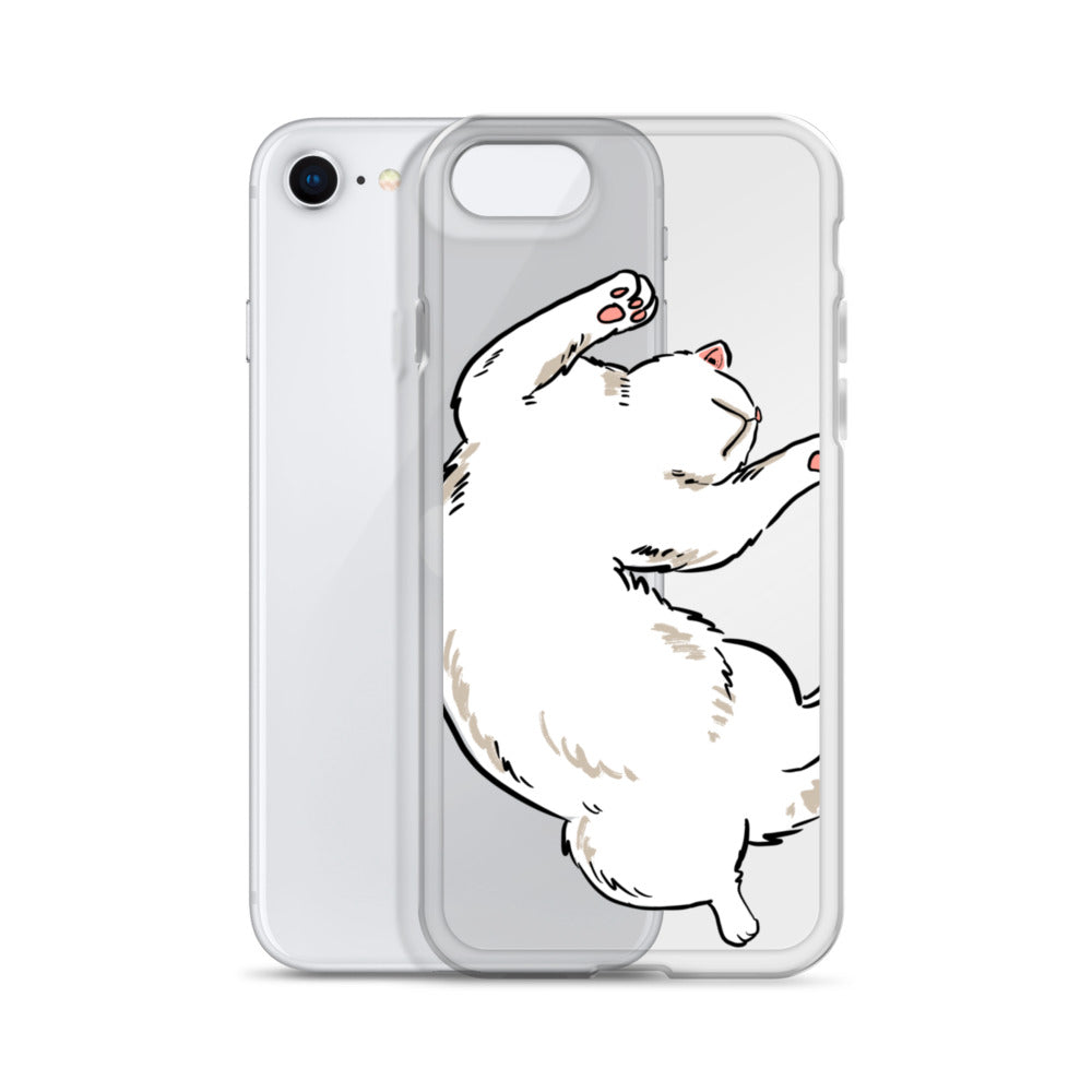 white cat phone case, iphone 7-14max available