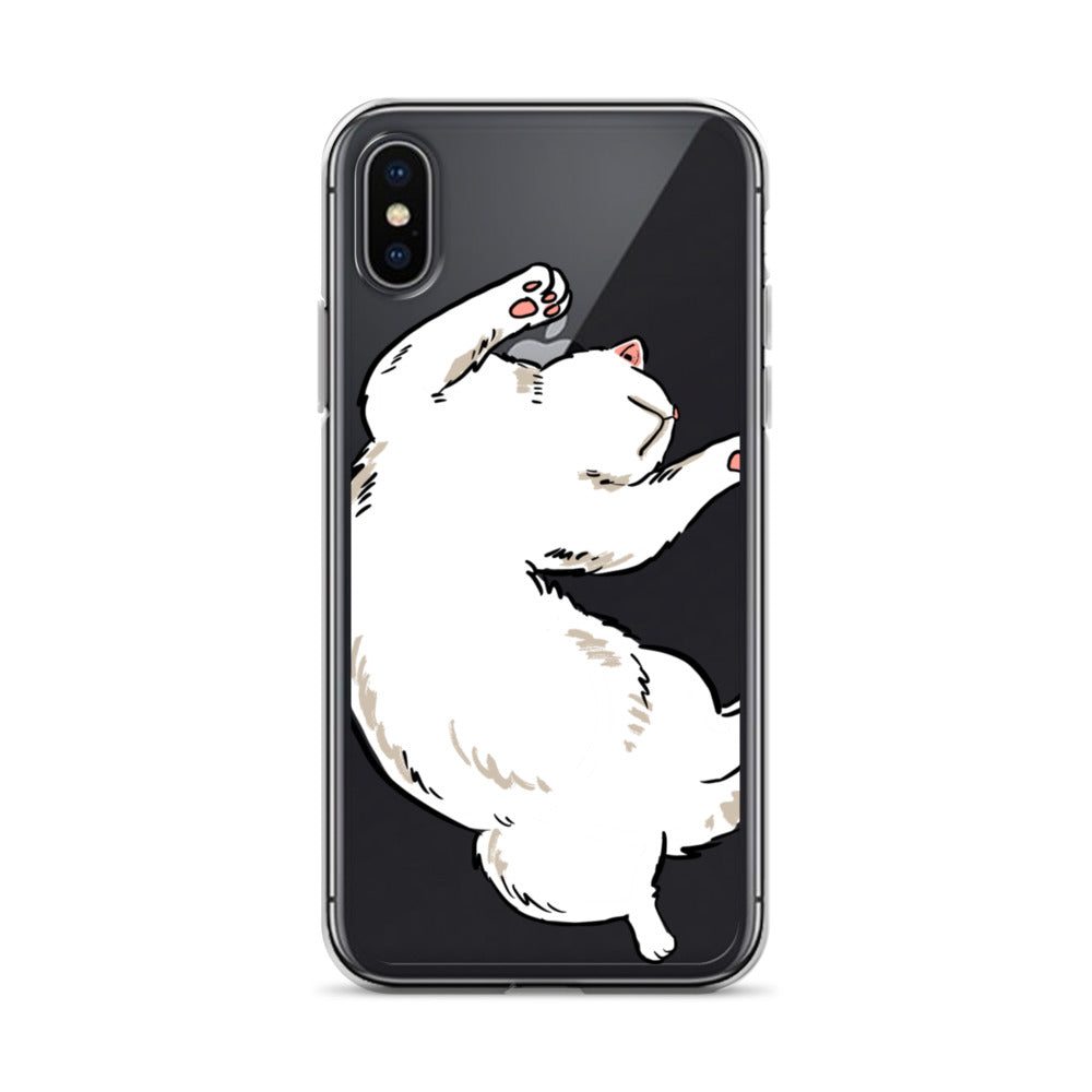 white cat phone case, iphone 7-14max available