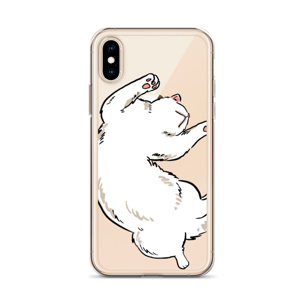 white cat phone case, iphone 7-14max available