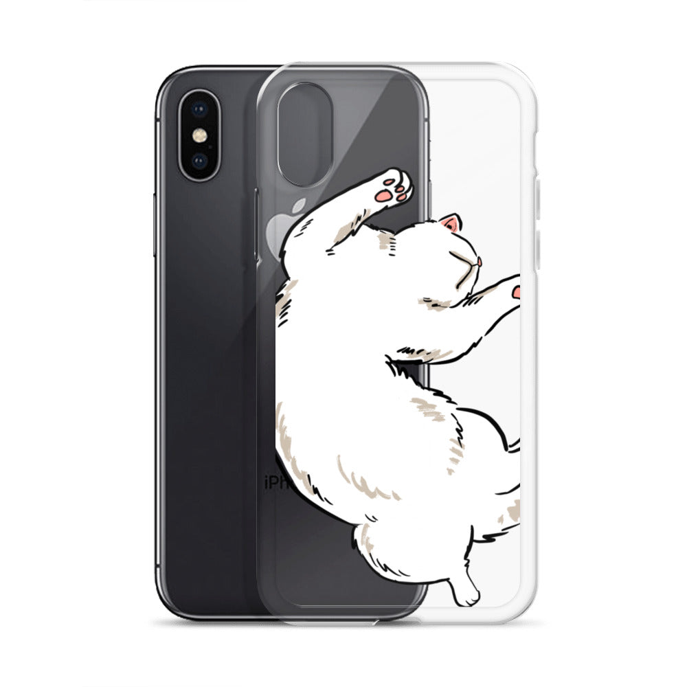 white cat phone case, iphone 7-14max available