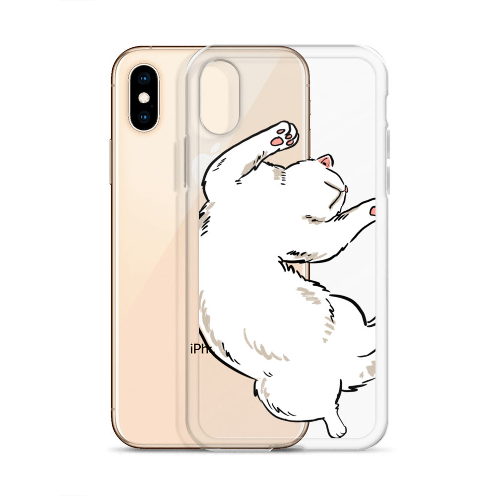 white cat phone case, iphone 7-14max available