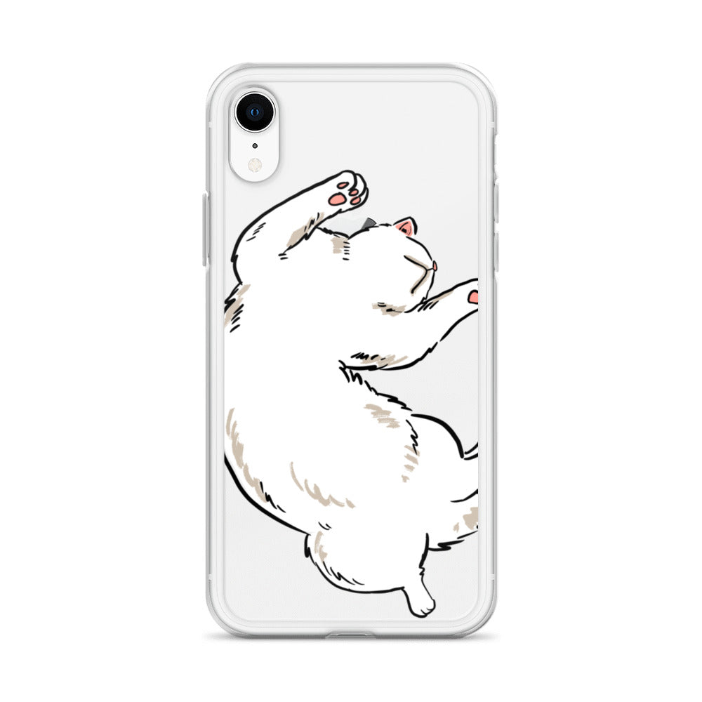 white cat phone case, iphone 7-14max available