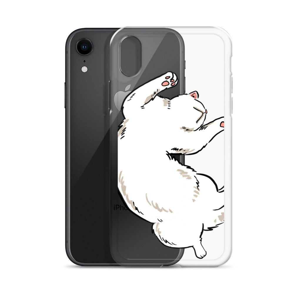 white cat phone case, iphone 7-14max available