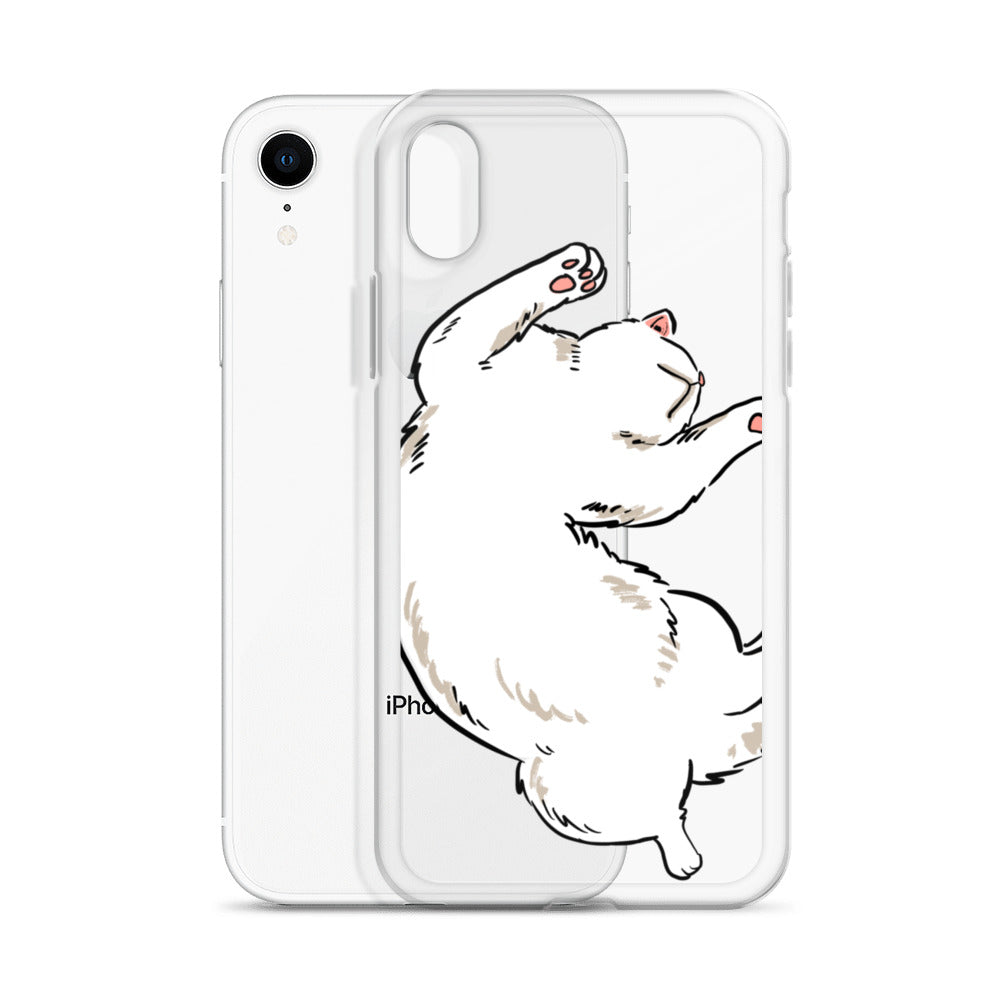 white cat phone case, iphone 7-14max available