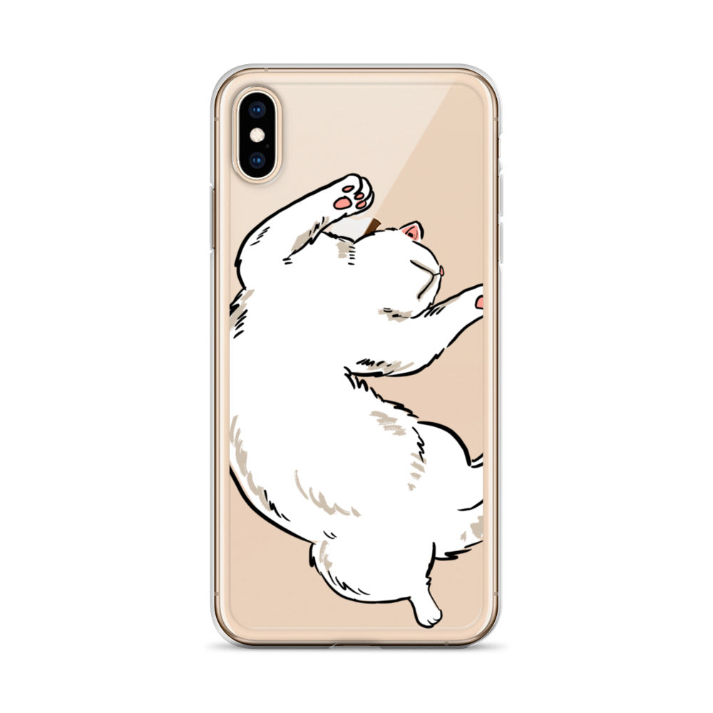 white cat phone case, iphone 7-14max available