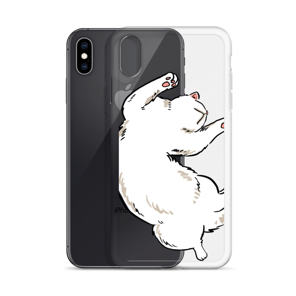 white cat phone case, iphone 7-14max available