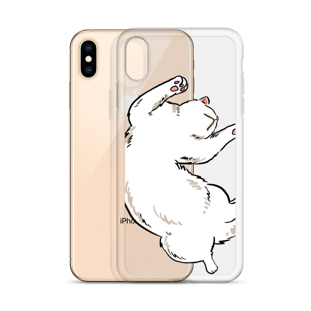 white cat phone case, iphone 7-14max available