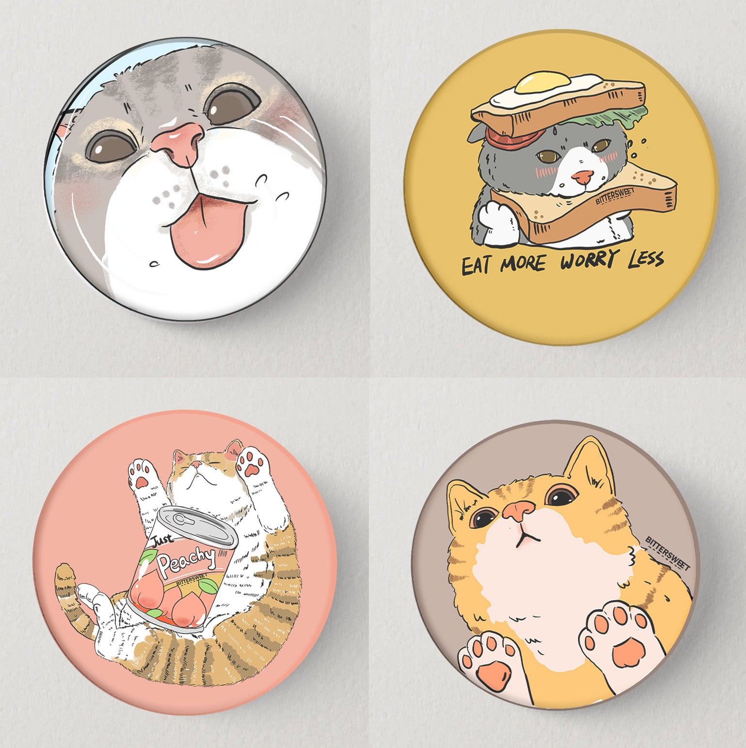 Stay hydrated Cat graphic magnet button