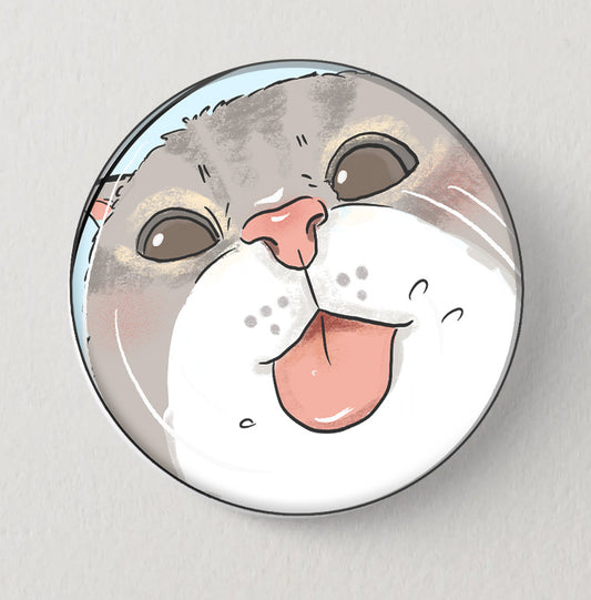 Stay hydrated Cat graphic magnet button
