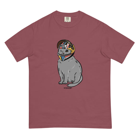 Motocycle cat funny heavyweight graphic t-shirt