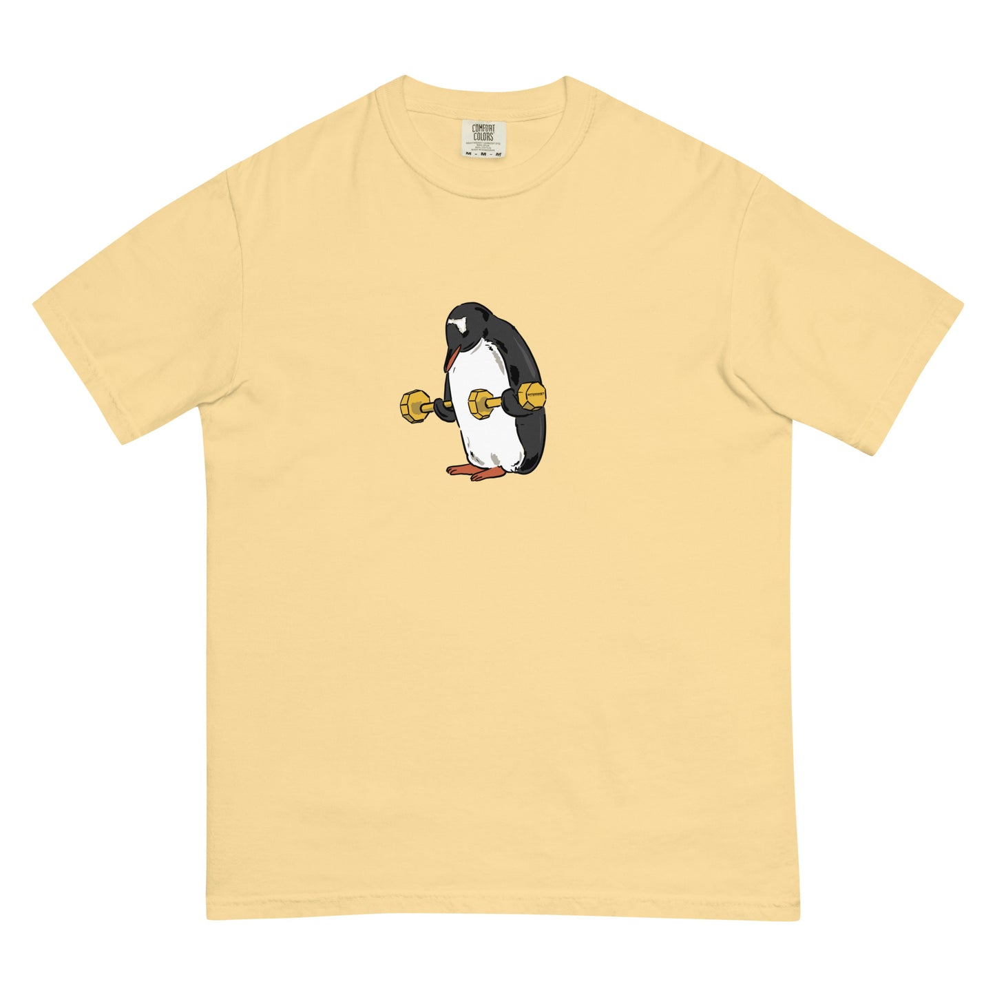 Penguin workout heavyweight funny graphic t-shirt