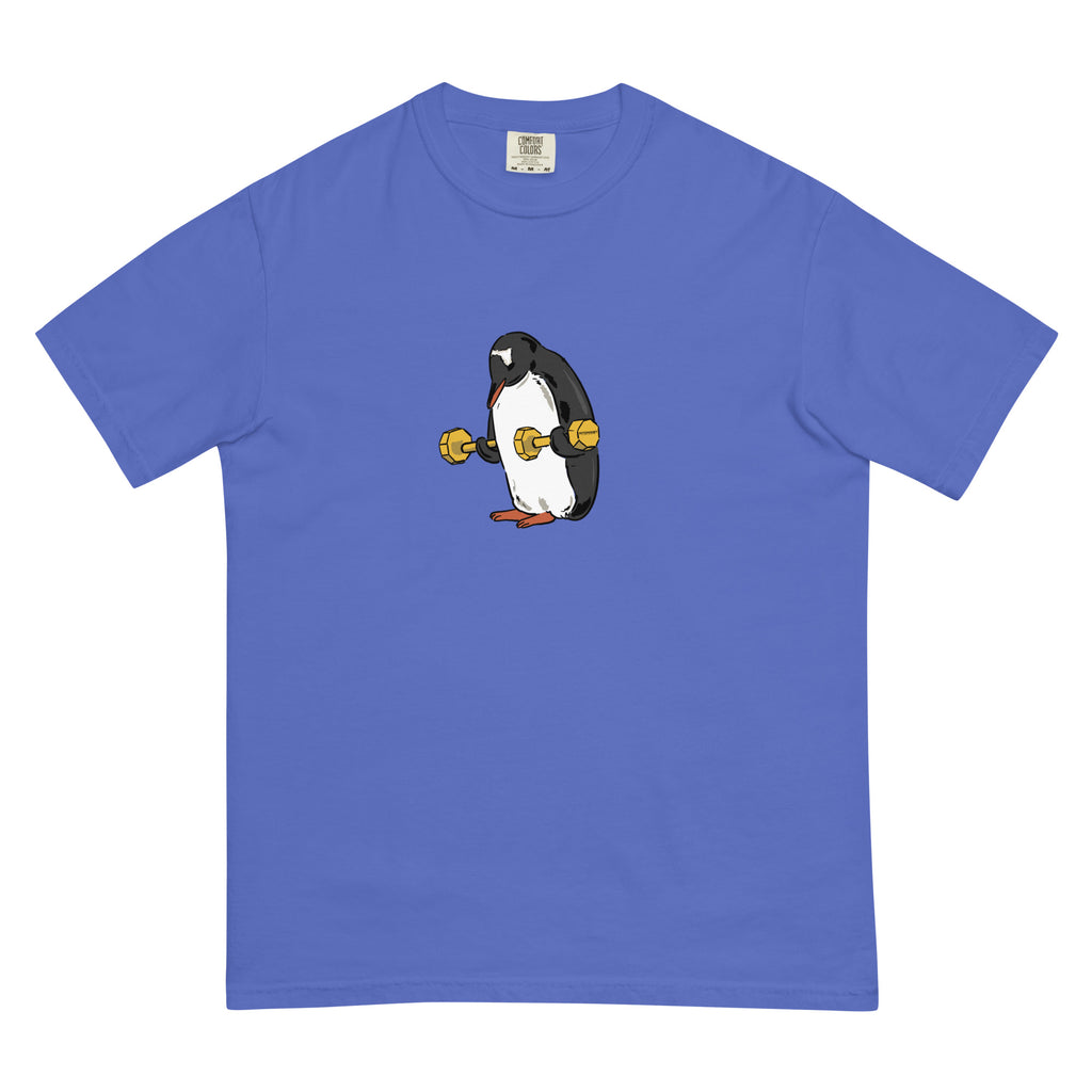 Penguin workout heavyweight funny graphic t-shirt