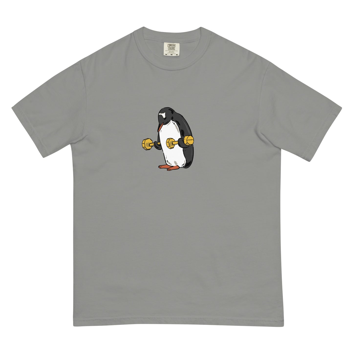 Penguin workout heavyweight funny graphic t-shirt