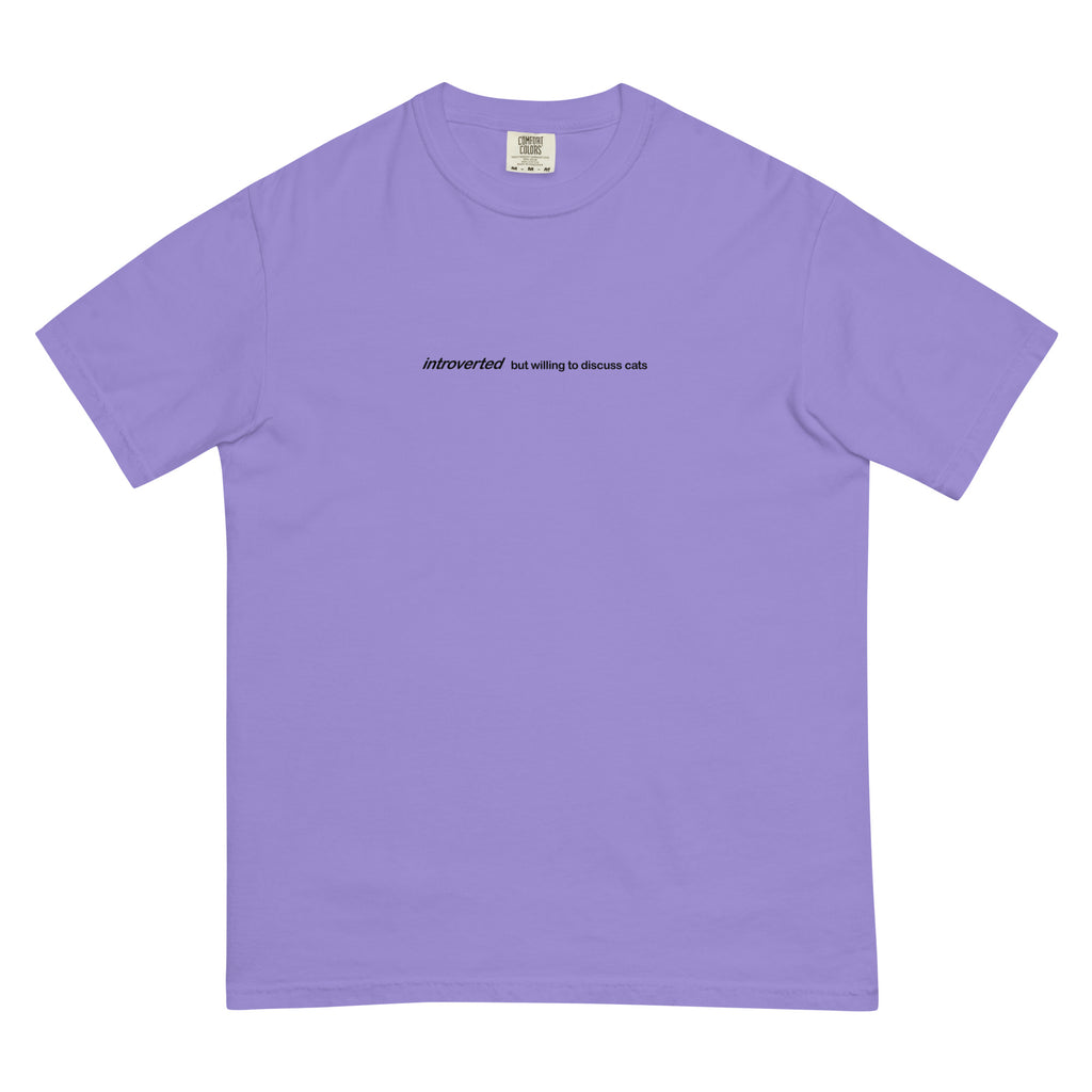 Introverted but willing to discuss cat heavyweight graphic t-shirt