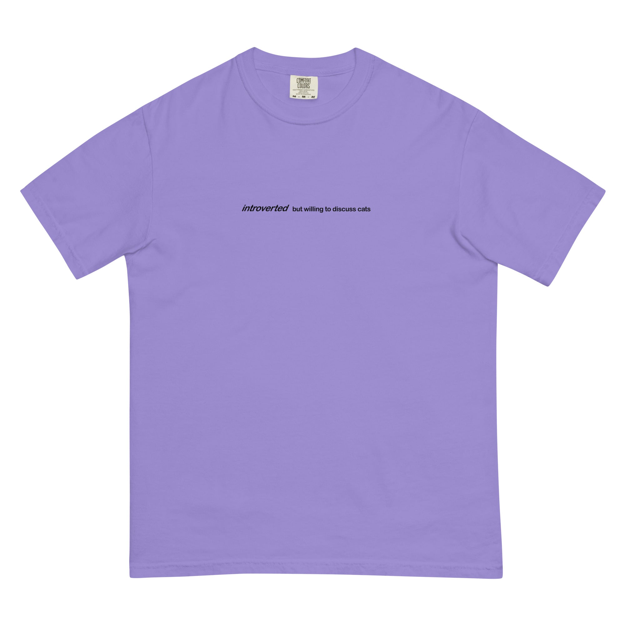 Introverted but willing to discuss cat heavyweight graphic t-shirt