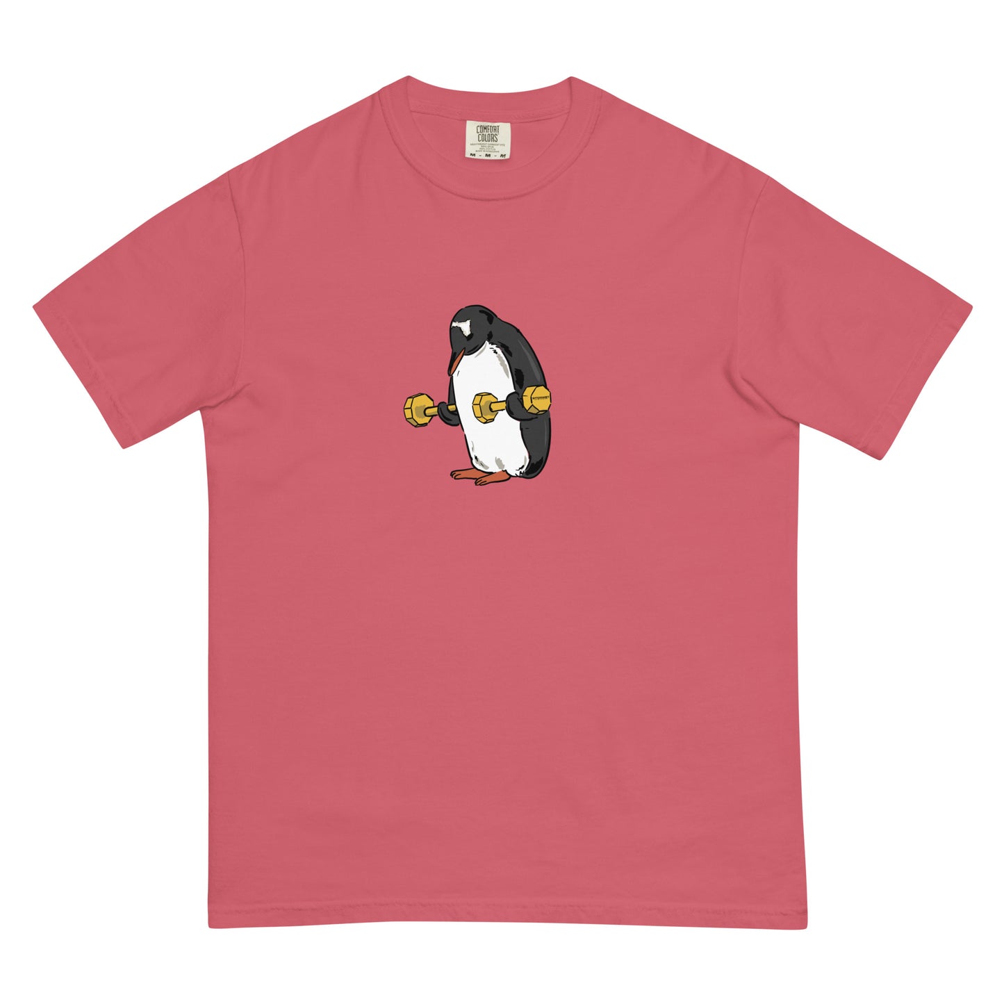 Penguin workout heavyweight funny graphic t-shirt